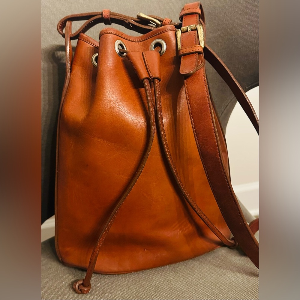 Vintage Calvin Klein leather drawstring bucket bag